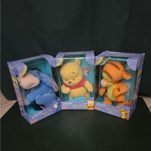 Disney Baby Winnie the Pooh, Eeyore and tiger plush rare set 2001